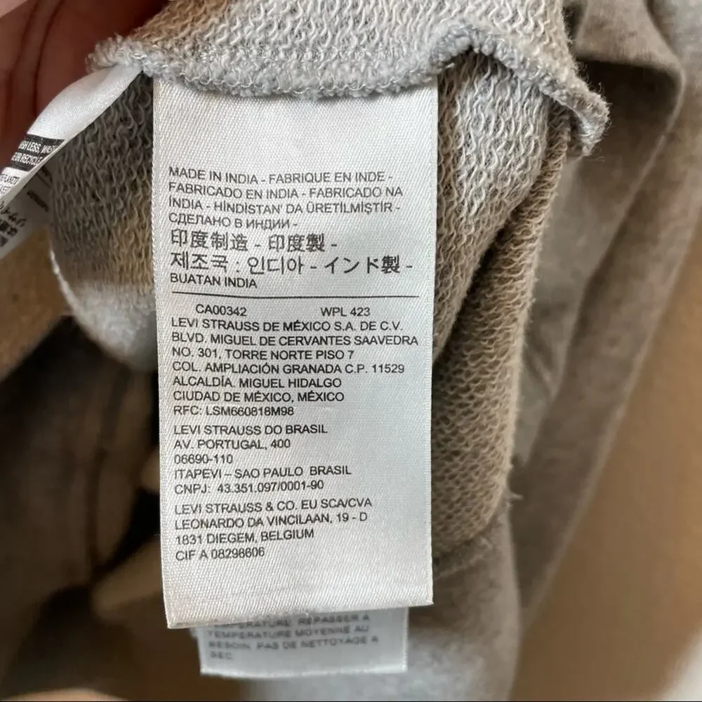 Levi's Gray Graphic Logo Hoodie Size Medium Mens Sweatshirt